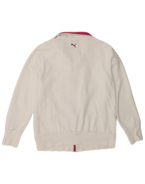 Puma Mujer Graphic Chándal Top Chaqueta UK 40 Grande Blanco Colorblock