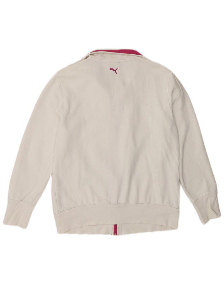 Puma Mujer Graphic Chándal Top Chaqueta UK 40 Grande Blanco Colorblock