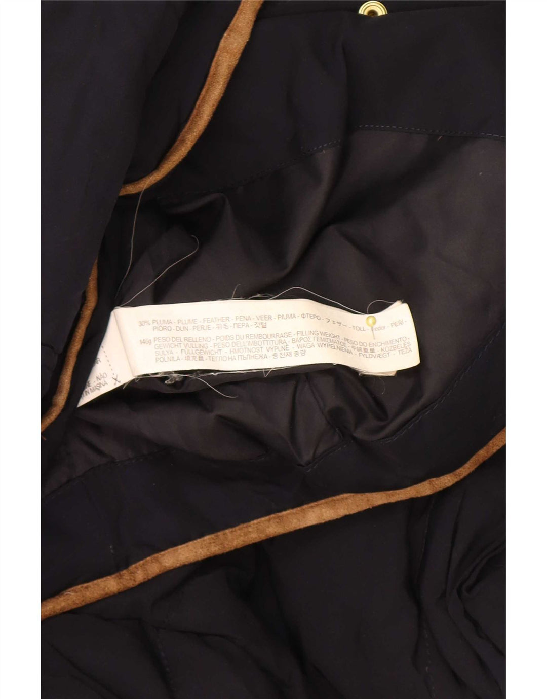 Zara Mujer Chaqueta Acolchada Con Capucha UK 10 Small Poliéster Azul Marino