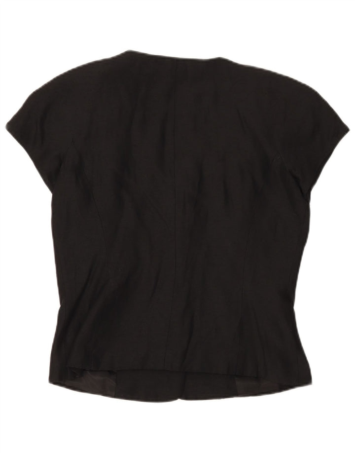 L'Equipe Chaqueta Blazer de Manga Corta con 4 Botones para Mujer IT 46 Grande Negro