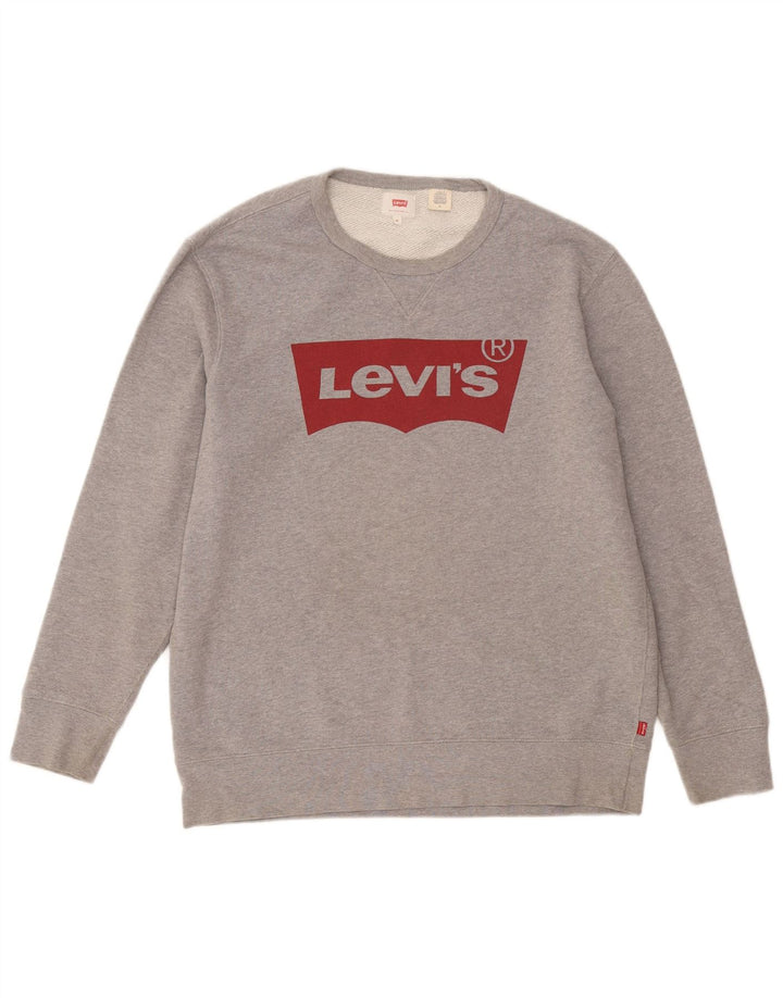Levi's Hombre Sudadera Gráfica Jersey De Algodón Gris Medio