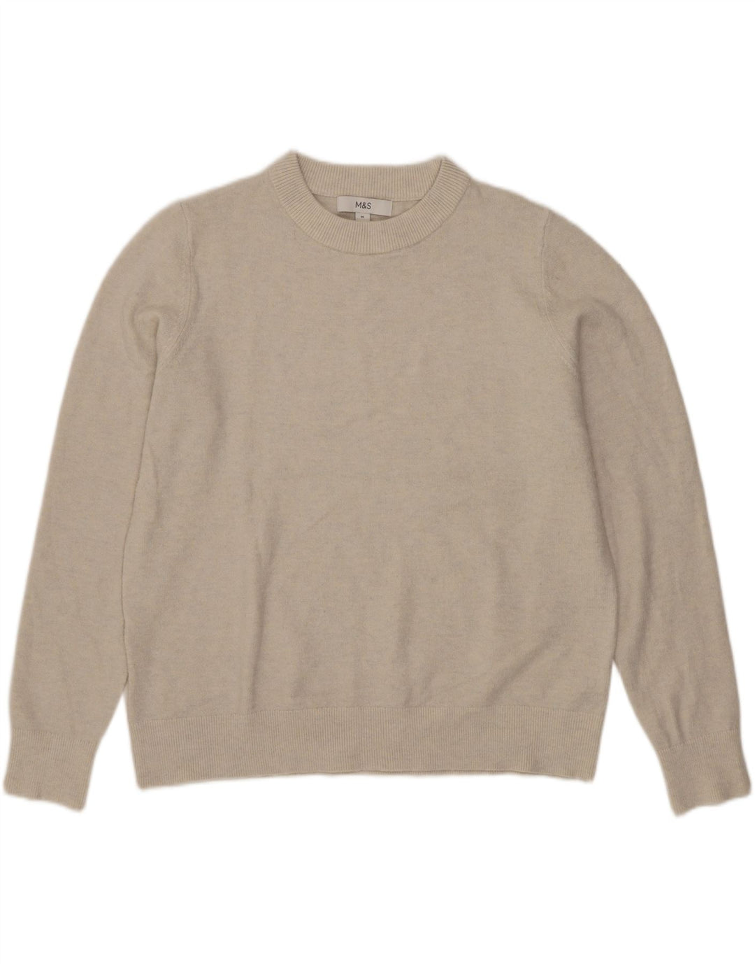 Marks & Spencer Suéter de Cuello Redondo para Mujer UK 44 Medio Beige