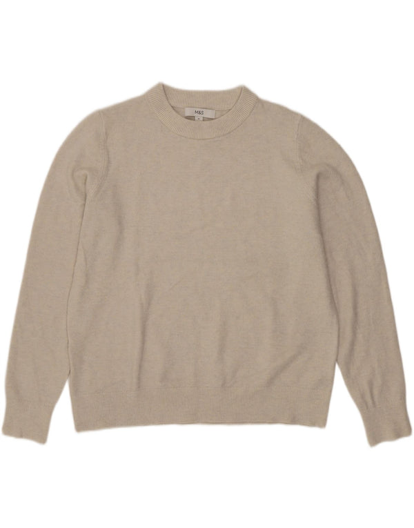 Marks & Spencer Suéter de Cuello Redondo para Mujer UK 44 Medio Beige