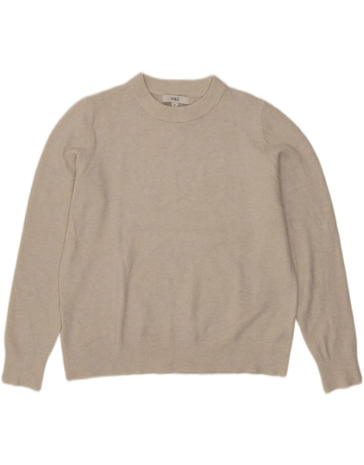 Marks & Spencer Suéter de Cuello Redondo para Mujer UK 44 Medio Beige