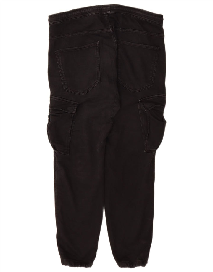 Zara Hombre Pantalones Cargo De Chándal Joggers Large Negro