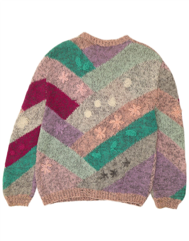 VINTAGE Mujer Barco Cuello Jersey Suéter Reino Unido 18 XL Multicolor Floral