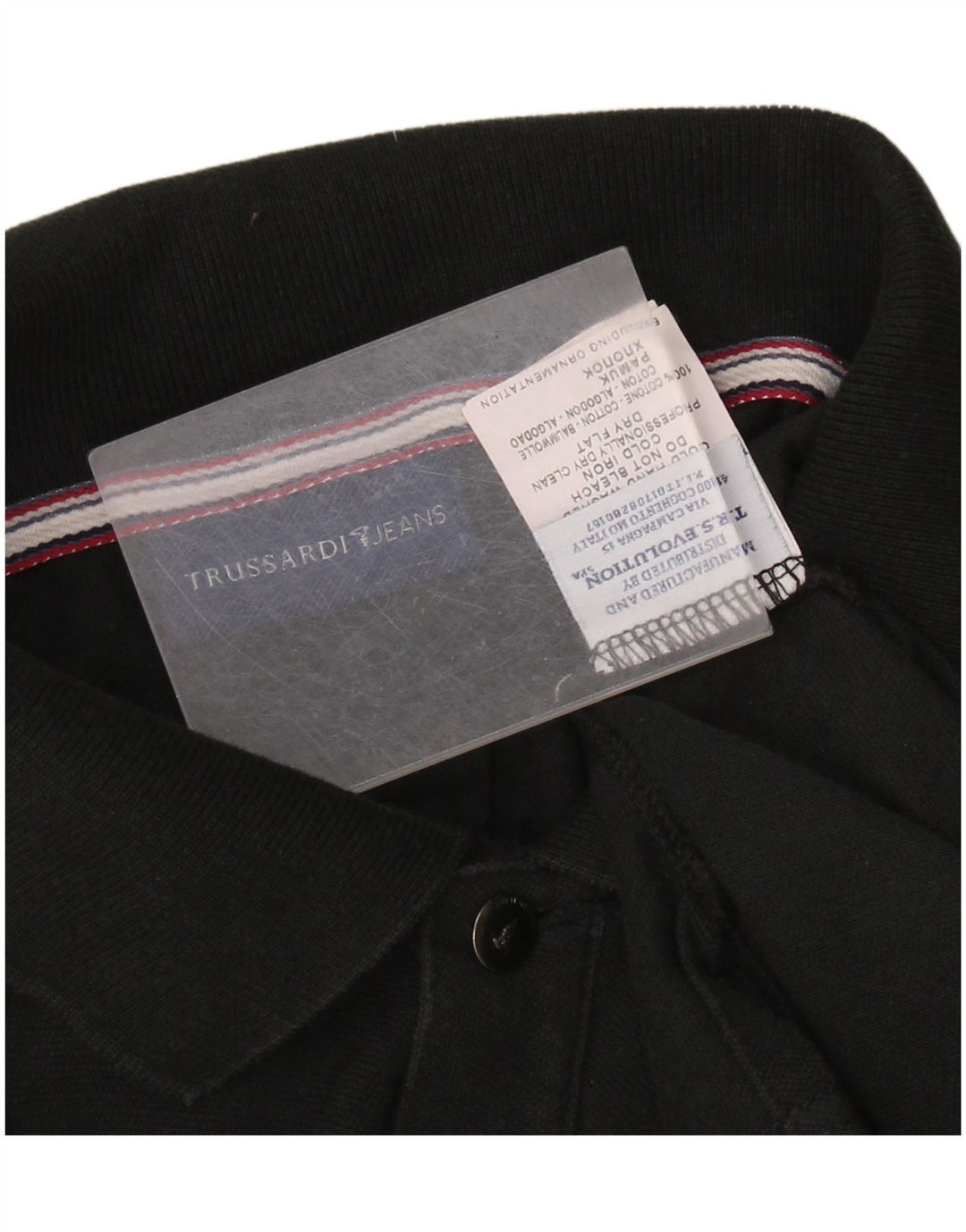 TRUSSARDI JEANS Polo para hombre 3XL Negro Algodón