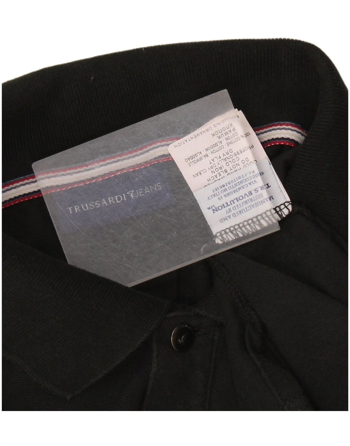 TRUSSARDI JEANS Polo para hombre 3XL Negro Algodón
