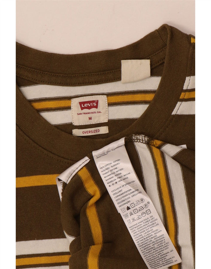 LEVI'S Camiseta extragrande de algodón a rayas en marrón medio para hombre