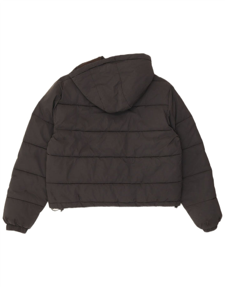 Ellesse Chaqueta acolchada extragrande con capucha para mujer UK 8 Small Nylon negro