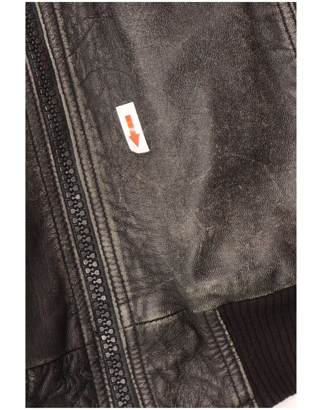Vintage chaqueta de cuero para hombre Reino Unido 38 cuero negro medio