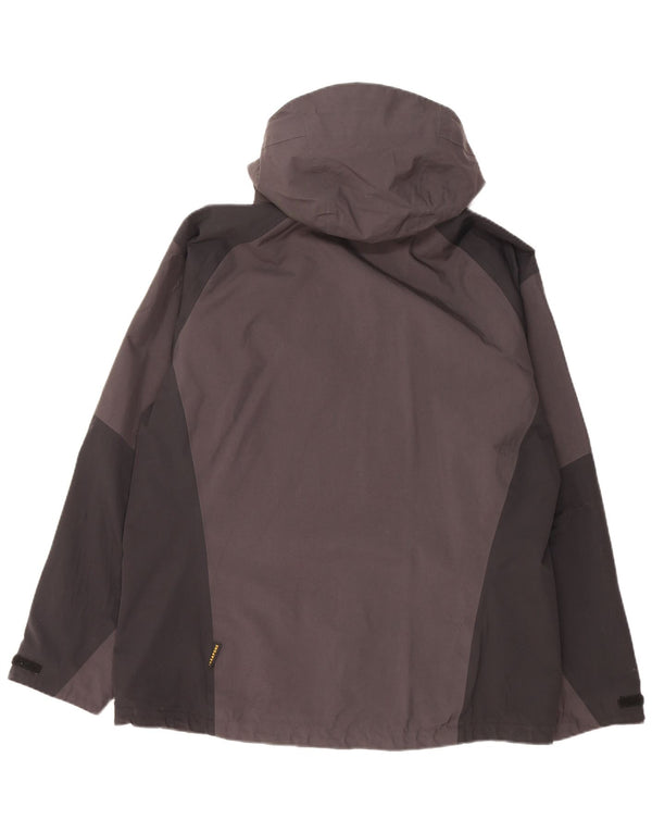 Jack Wolfskin Chaqueta impermeable con capucha para hombre UK 40/42 Large Gris Colorblock