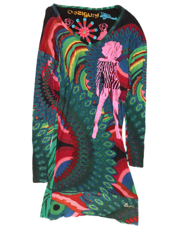 Desigual Vestido tubo gráfico para mujer UK 40 XL Multicolor Geométrico