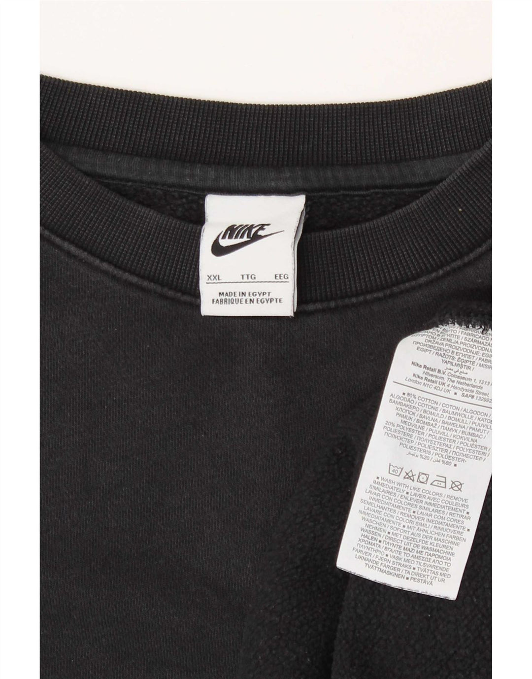 Nike - Sudadera para hombre (2XL, algodón), color negro