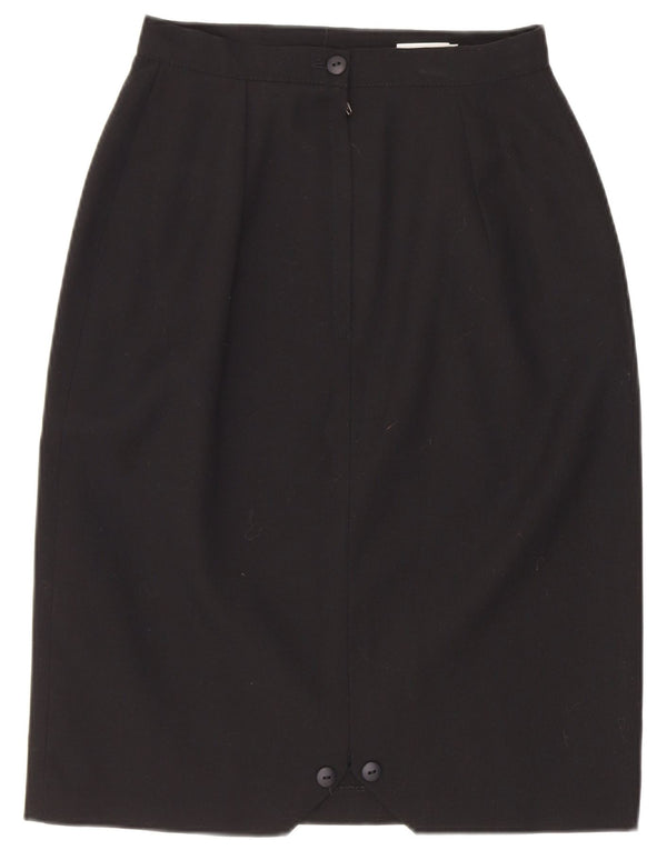 Notice Falda lápiz de cintura alta para mujer UK 10 Small W22 Poliéster negro