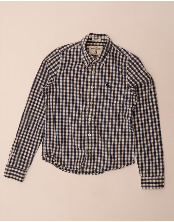 ABERCROMBIE & FITCH Camisa Niño 12-13 Años XL Algodón Vichy Azul