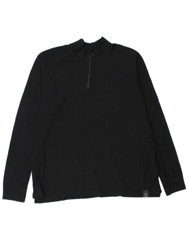 Jersey tipo jersey con cuello y cremallera para hombre de Mountain Warehouse 2XL Lana merina negra