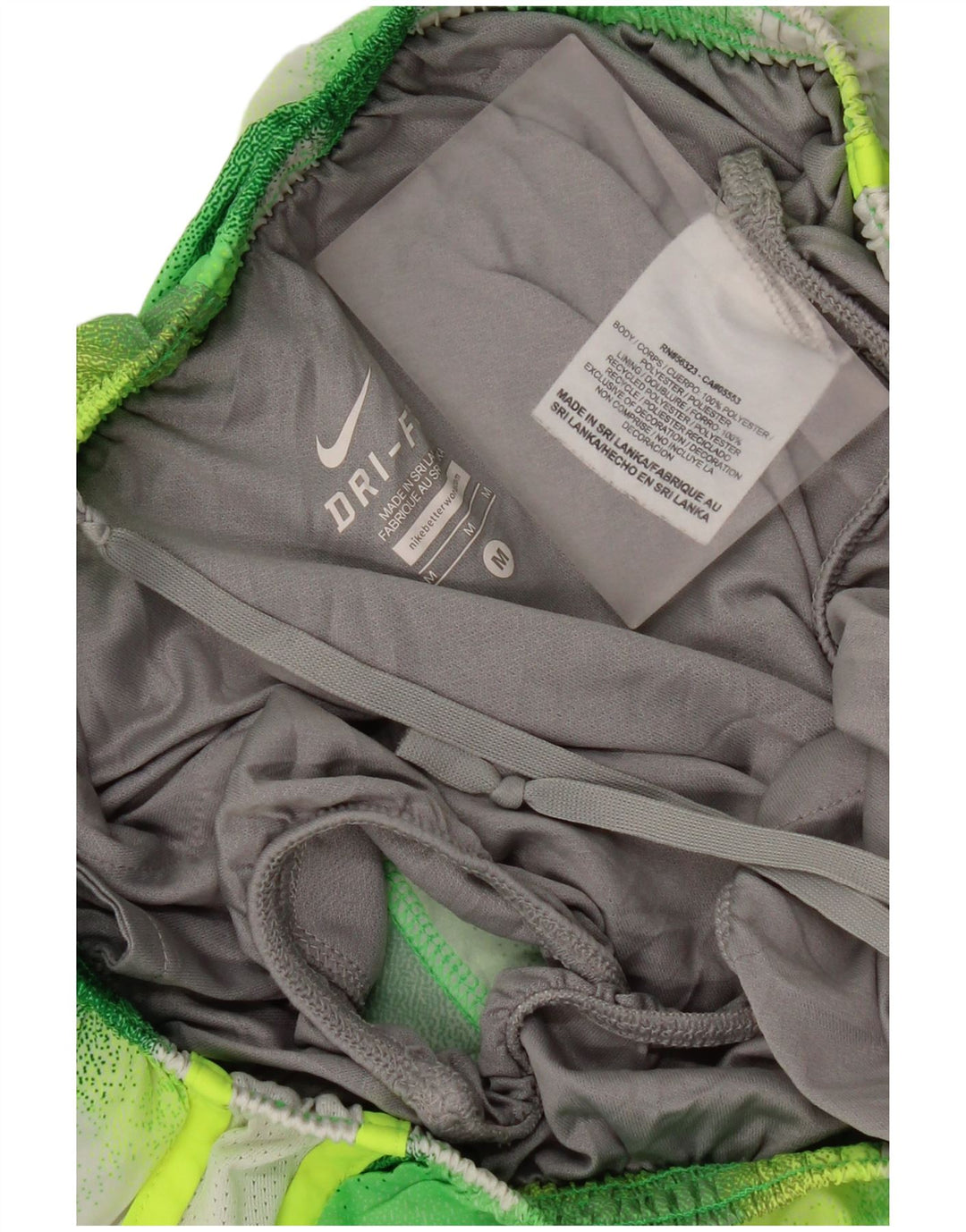 Nike Pantalones cortos deportivos Dri Fit para mujer UK 12 Poliéster geométrico verde medio