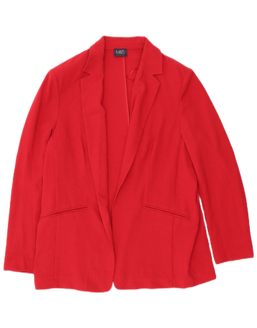 Marks & Spencer Chaqueta tipo blazer abierta para mujer UK 46 Grande Poliéster rojo