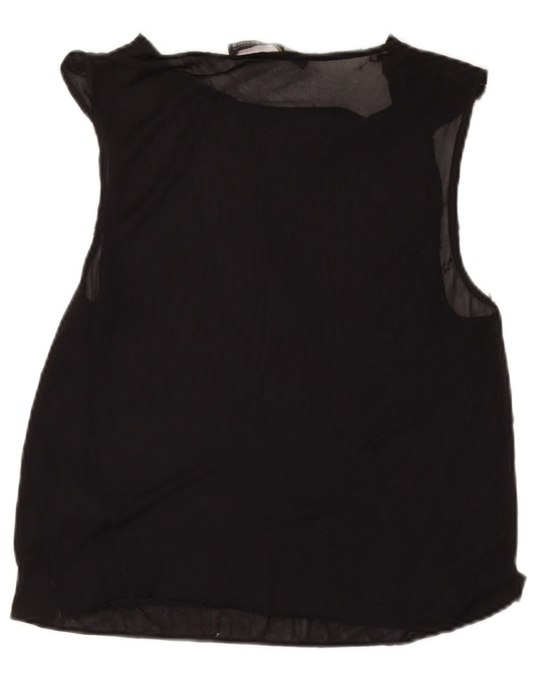 All Saints Blusa sin mangas para mujer UK 10 Small Acetato negro