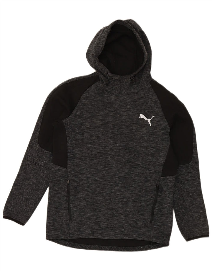 Puma Hombre Sudadera Con Capucha Jersey De Algodón Moteado Gris Medio