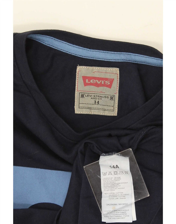 Levi's Camiseta Regular Graphic Manga Larga para Niños 13-14 Años Azul Marino Algodón