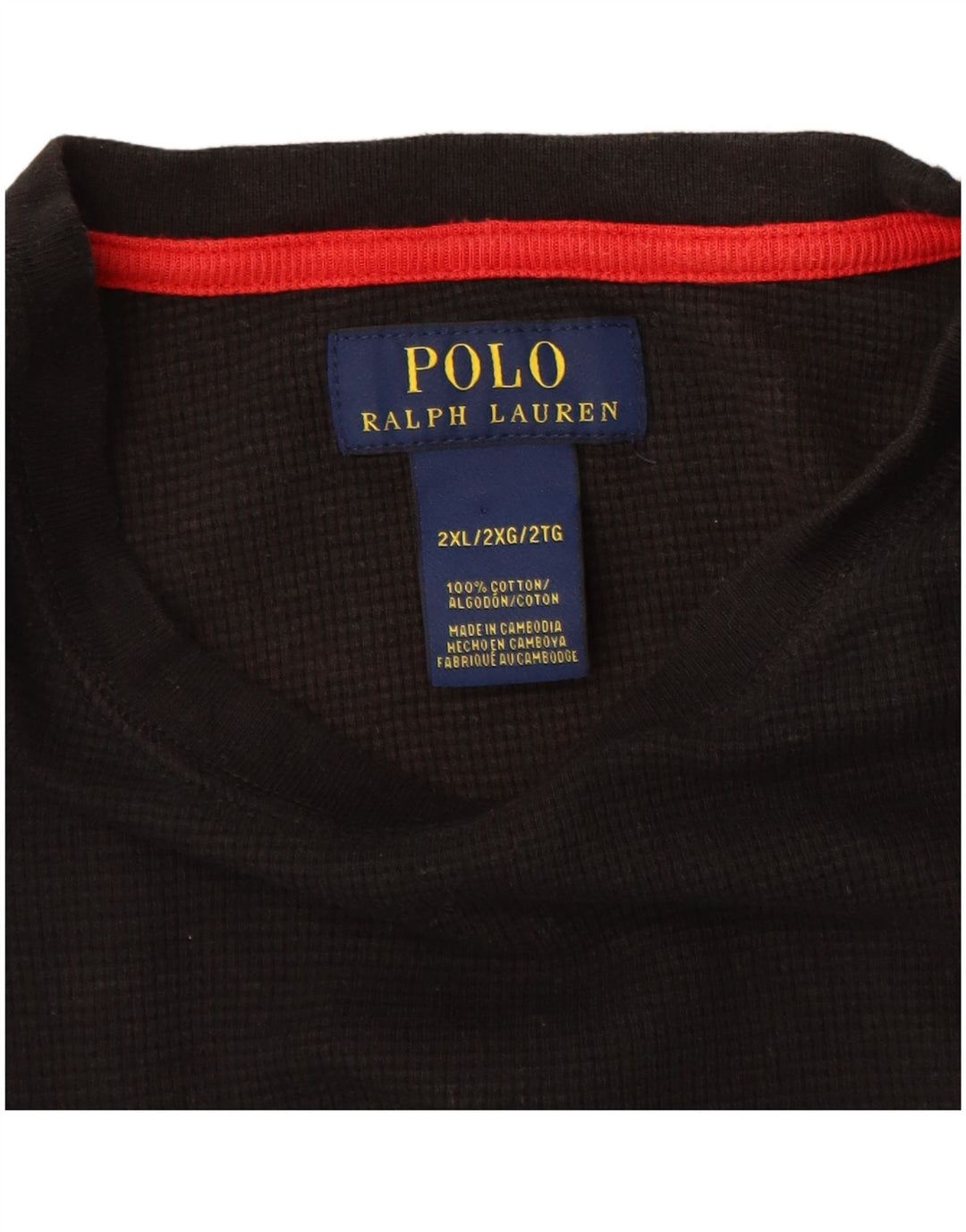 POLO RALPH LAUREN Camiseta Hombre Manga Larga 2XL Algodón Azul