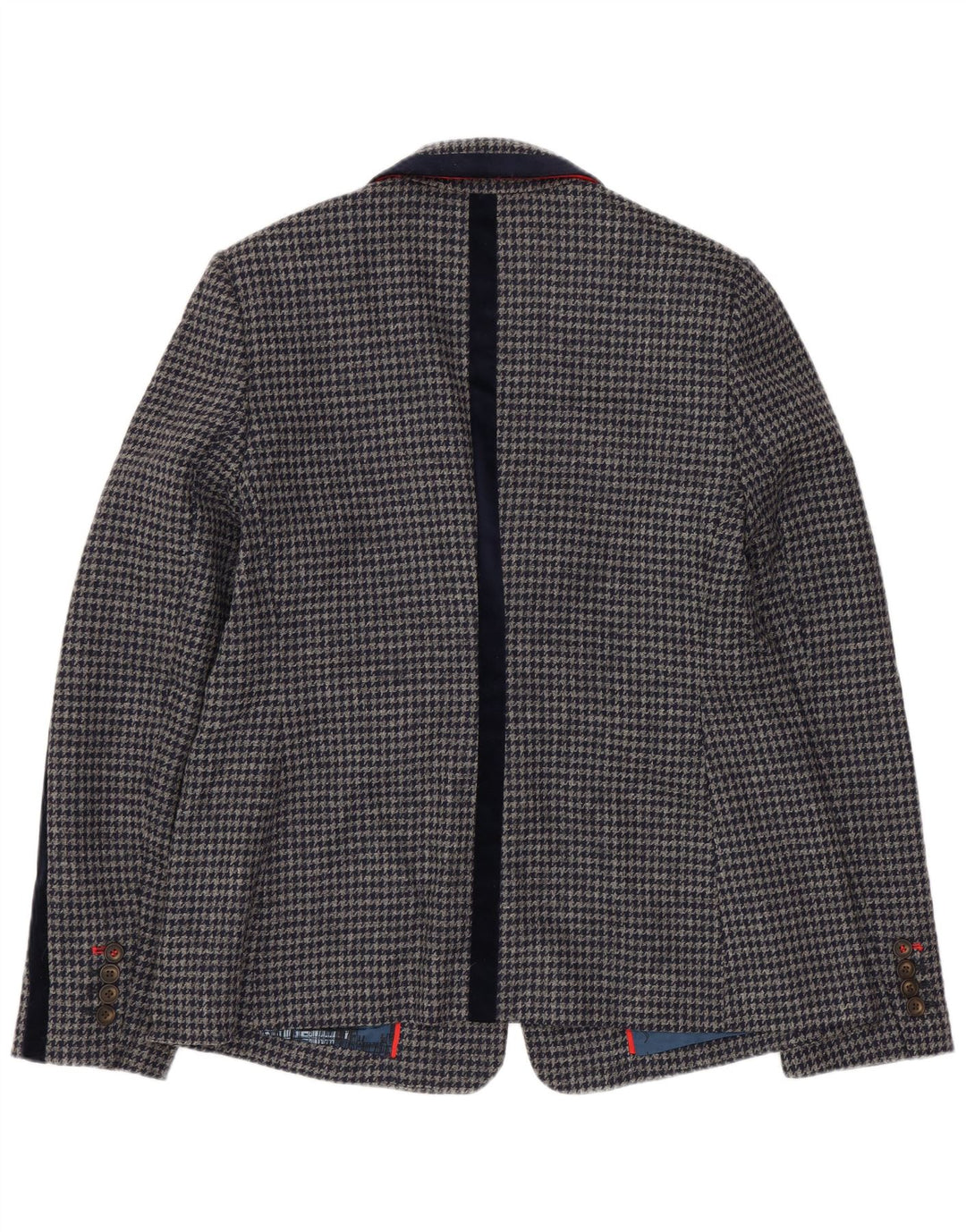 BODEN Chaqueta tipo blazer con 1 botón para mujer UK 40 Grande Lana de pata de gallo azul marino