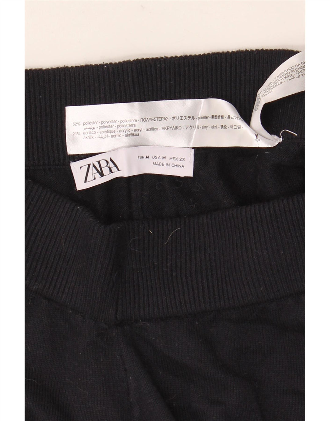 Zara Mujer Pantalón Chándal UK 44 Medio Azul Marino Poliéster