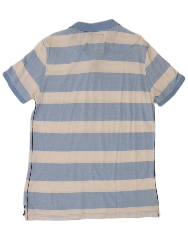 Crew Clothing Polo para hombre de algodón a rayas azul medio
