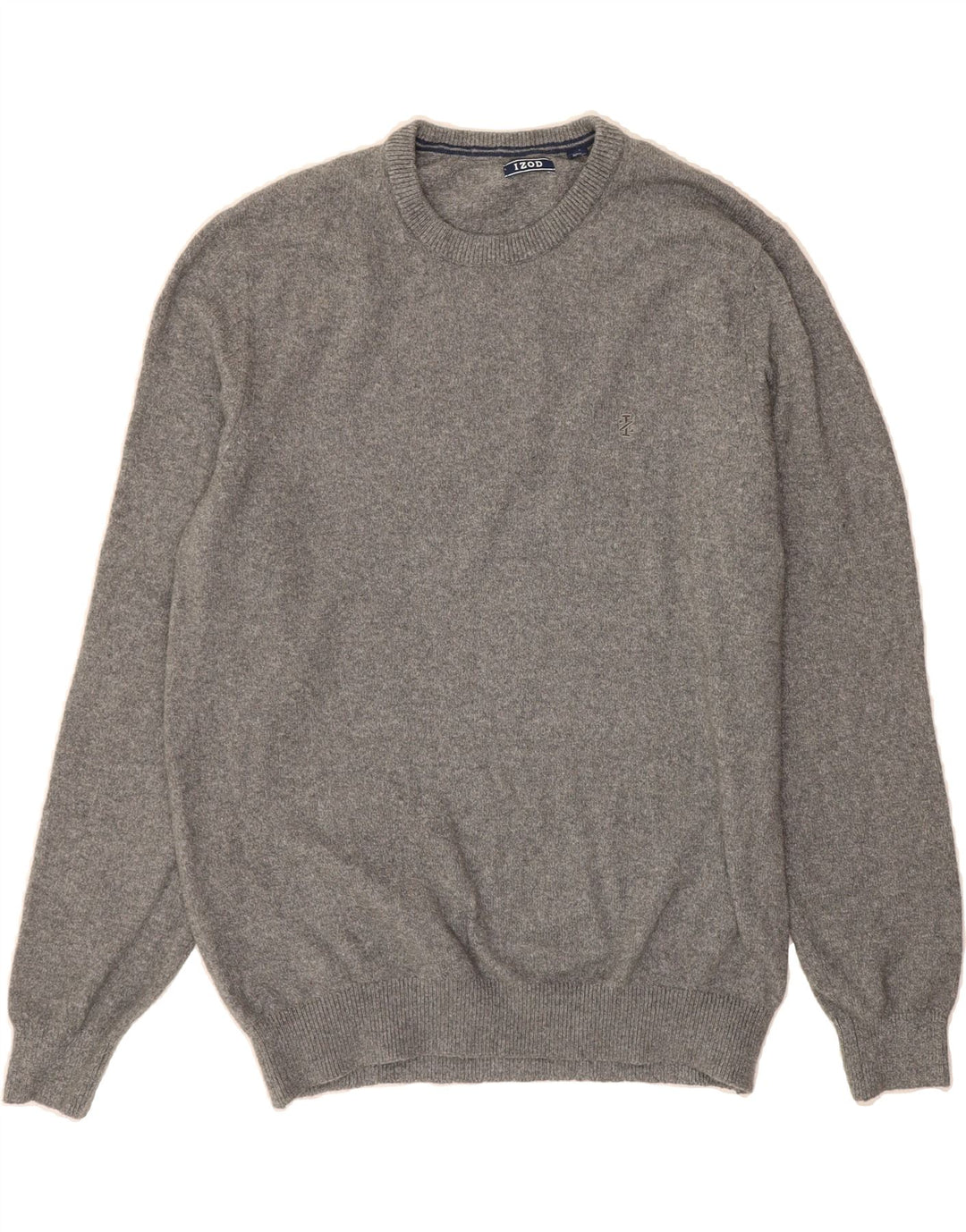 IZOD Mens Crew Neck Jumper Sweater Large Grey Cotton Vintage Izod and Second-Hand Izod from Messina Hembry 