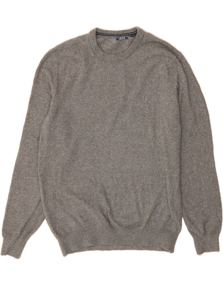 IZOD Mens Crew Neck Jumper Sweater Large Grey Cotton Vintage Izod and Second-Hand Izod from Messina Hembry 