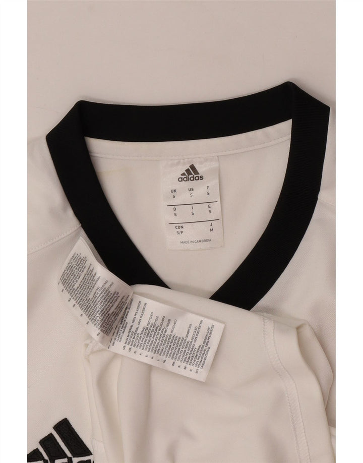 Adidas Mens Climalite Camiseta Top Pequeño Blanco Poliéster