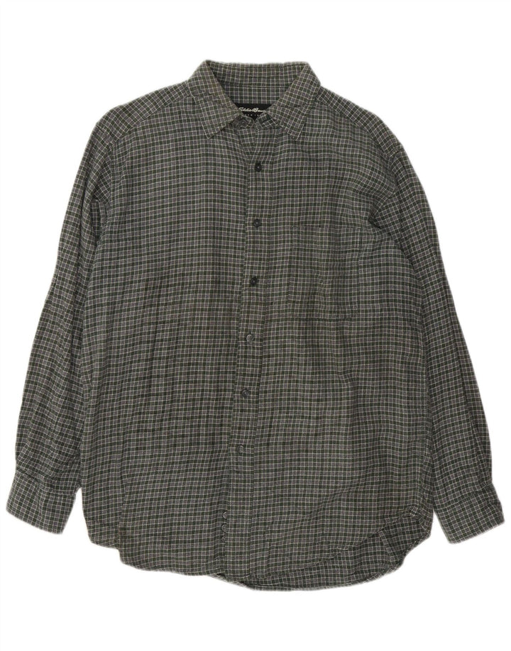 EDDIE BAUER Camisa De Franela Hombre Small Khaki Check Cotton