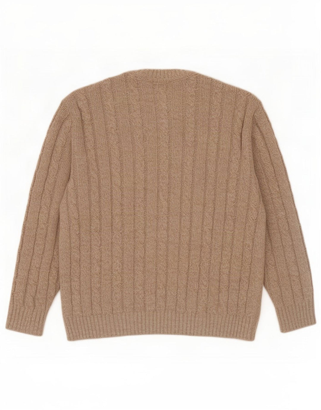 Lebole Jersey De Cuello Redondo Para Hombre IT 50 Medium Beige Lana Moteada