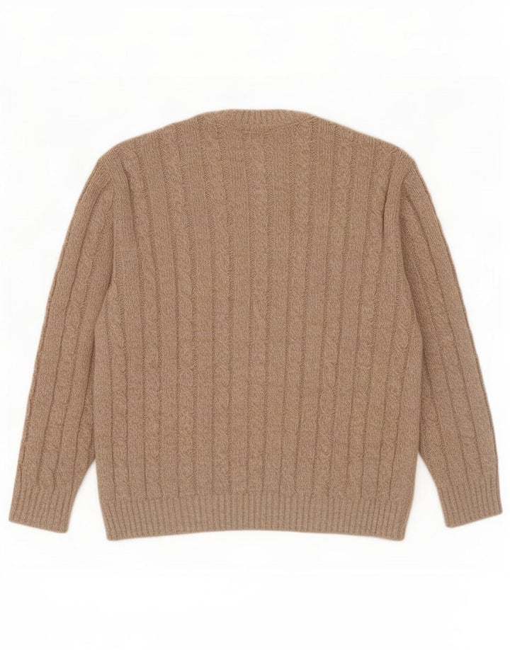 Lebole Jersey De Cuello Redondo Para Hombre IT 50 Medium Beige Lana Moteada