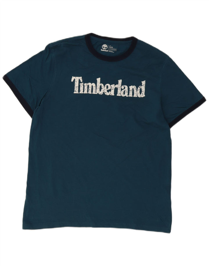 TIMBERLAND Camiseta gráfica de ajuste regular Coupe para hombre, talla grande, azul