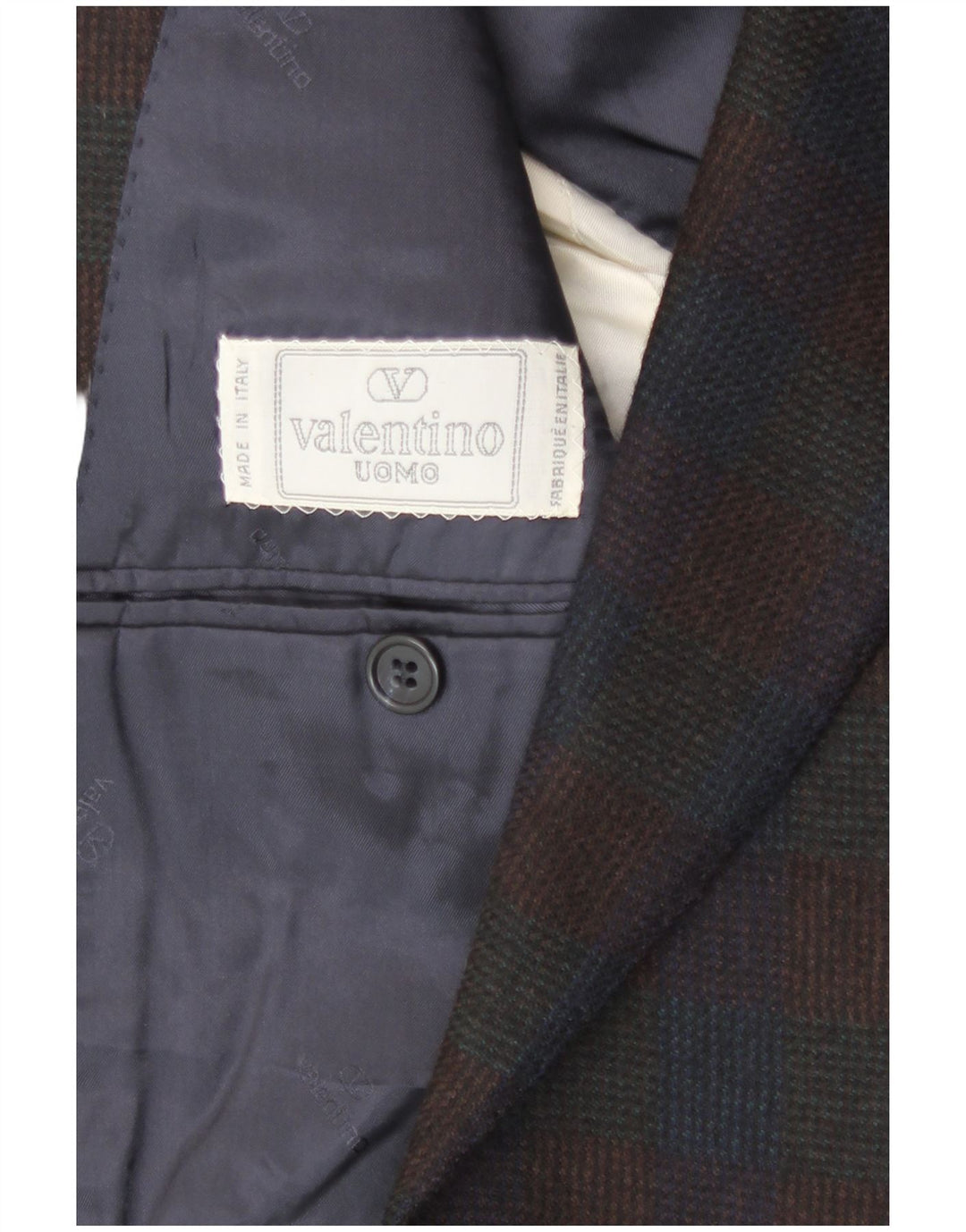 Chaqueta tipo blazer de 2 botones para hombre Valentino UK 38 Medium Navy Blue Check