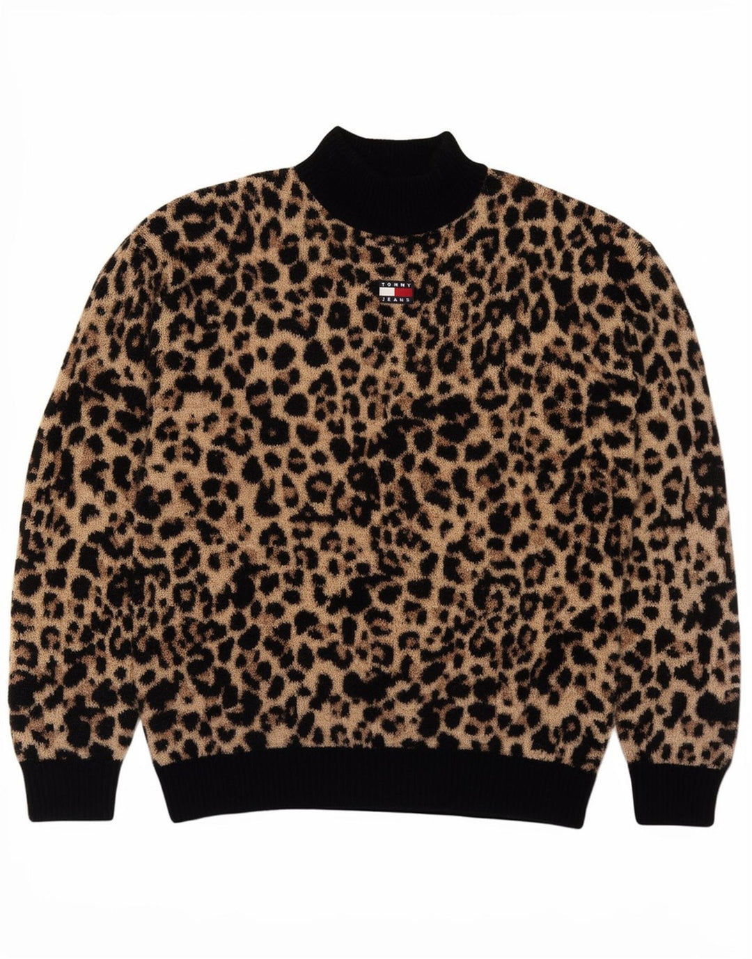 Tommy Hilfiger Suéter tipo jersey con cuello alto para mujer UK 14 Marrón medio