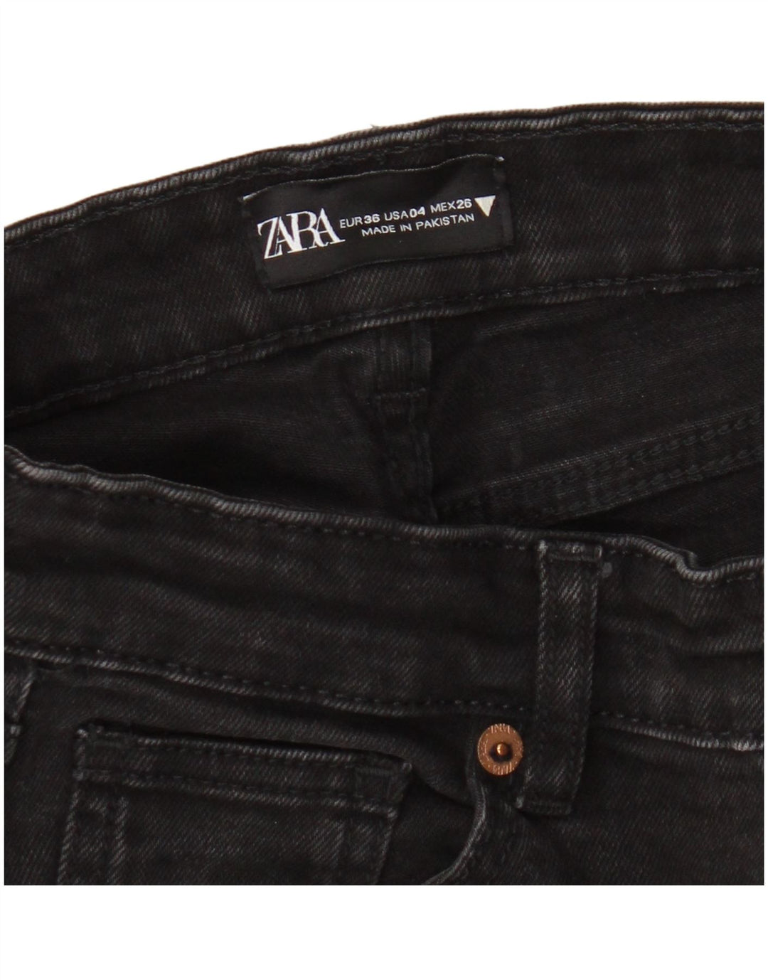 Zara Vaqueros Acampanados Mujer EU 36 XS W26 L25 Negro