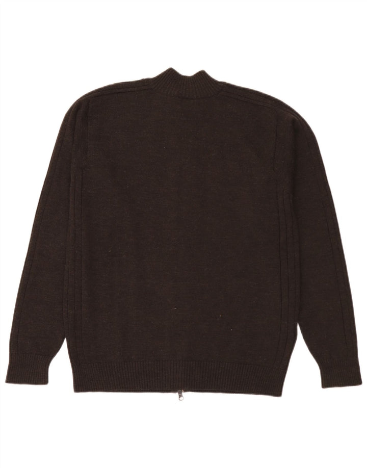 Suéter tipo cárdigan para hombre Lacoste Talla 6 XL Lana marrón