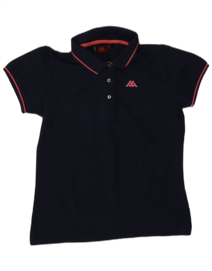 KAPPA Polo para mujer UK 12 Medium Azul marino Algodón