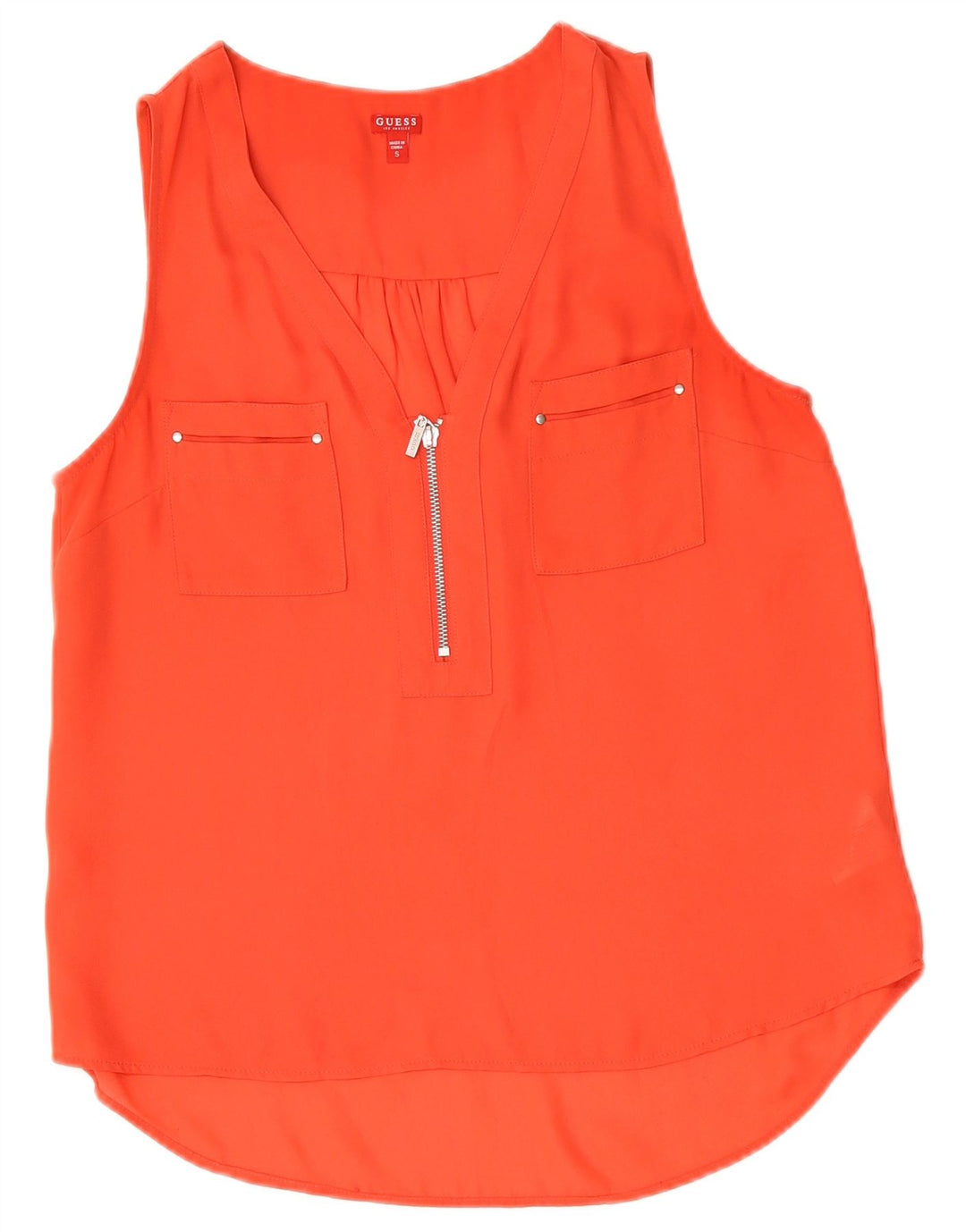 Guess Top sin mangas para mujer UK 10 Small Red Poliéster