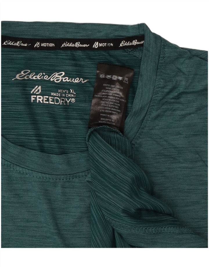 Eddie Bauer Camiseta Hombre Top XL Poliéster Moteado Verde