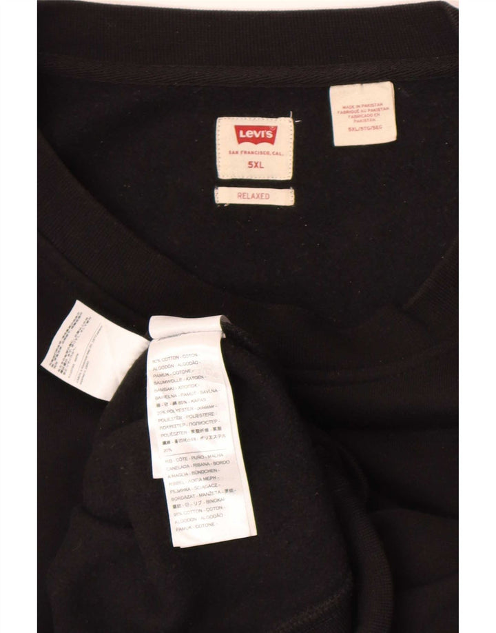 Levi's - Sudadera de ajuste relajado para hombre, talla 5XL, algodón negro