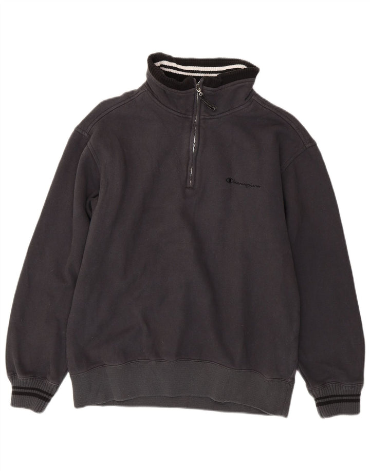 Champion Sudadera Con Cremallera Y Cuello Para Hombre Jersey Pequeño De Algodón Gris