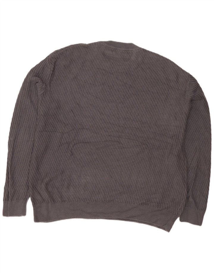ZARA Hombre Jersey Suelto Con Cuello Redondo Y Ajuste Holgado Grande Gris