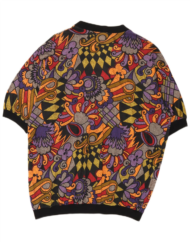 Vintage mujer oversized Cardigan Top Reino Unido 16 Grande multicolor geométrico