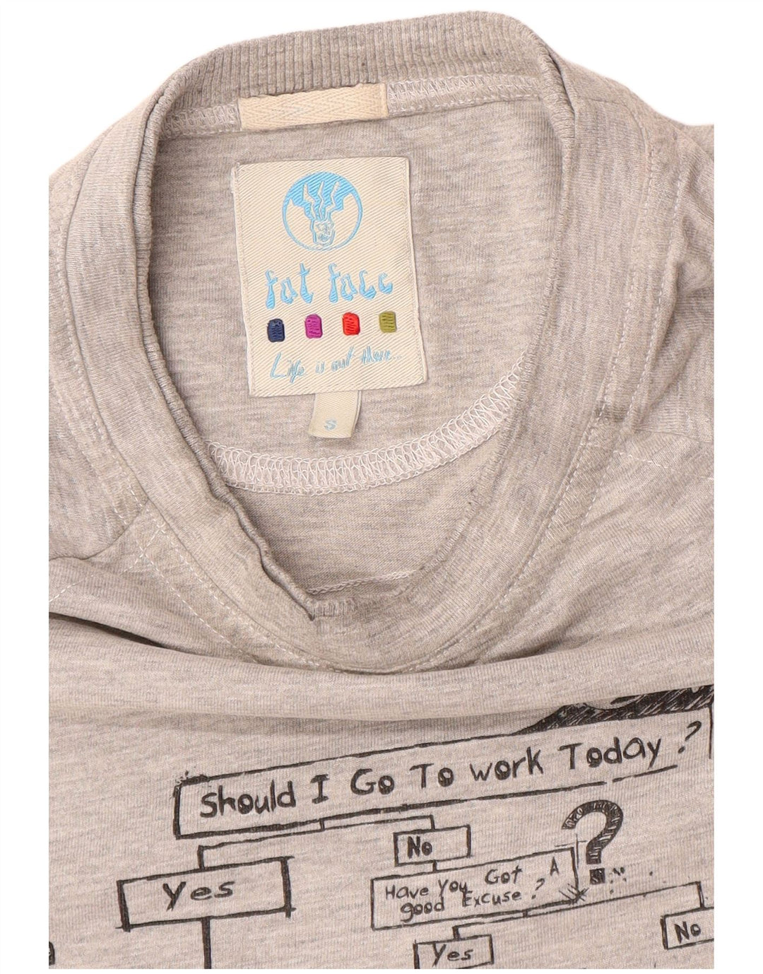 Camiseta con estampado gráfico de Fat Face para hombre, talla pequeña, gris