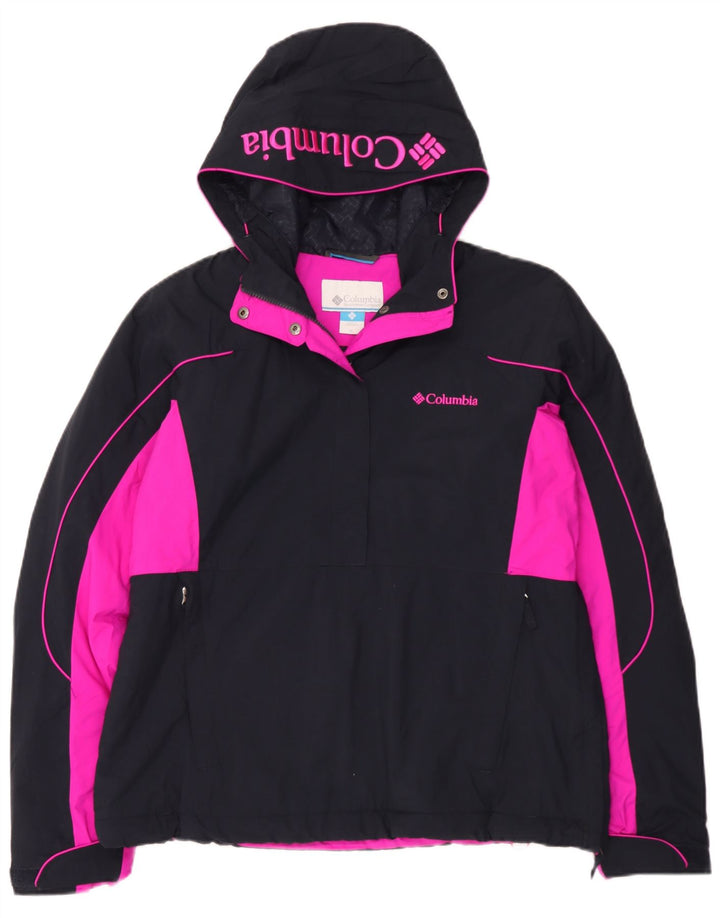 Columbia Chaqueta impermeable gráfica extragrande para mujer ES 40 XL Negro Colorblock